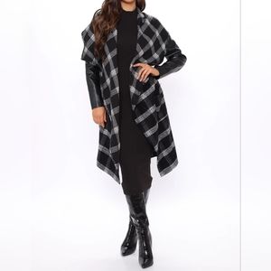 Hooded Plaid Coat